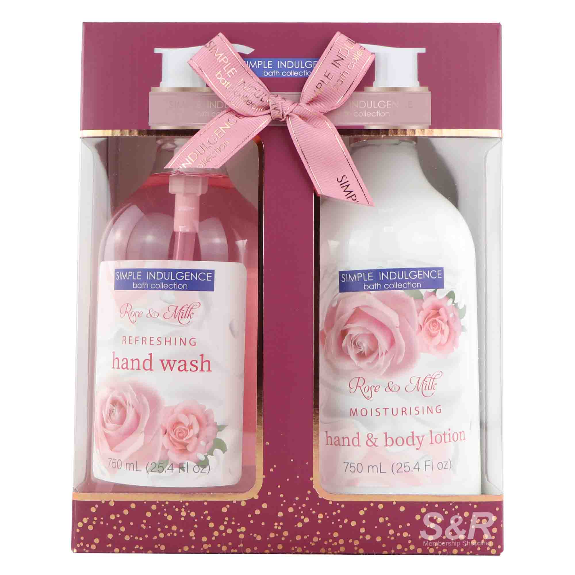 Simple Indulgence Bath Collection Rose & Milk Bath Set (750mL x 2pcs)